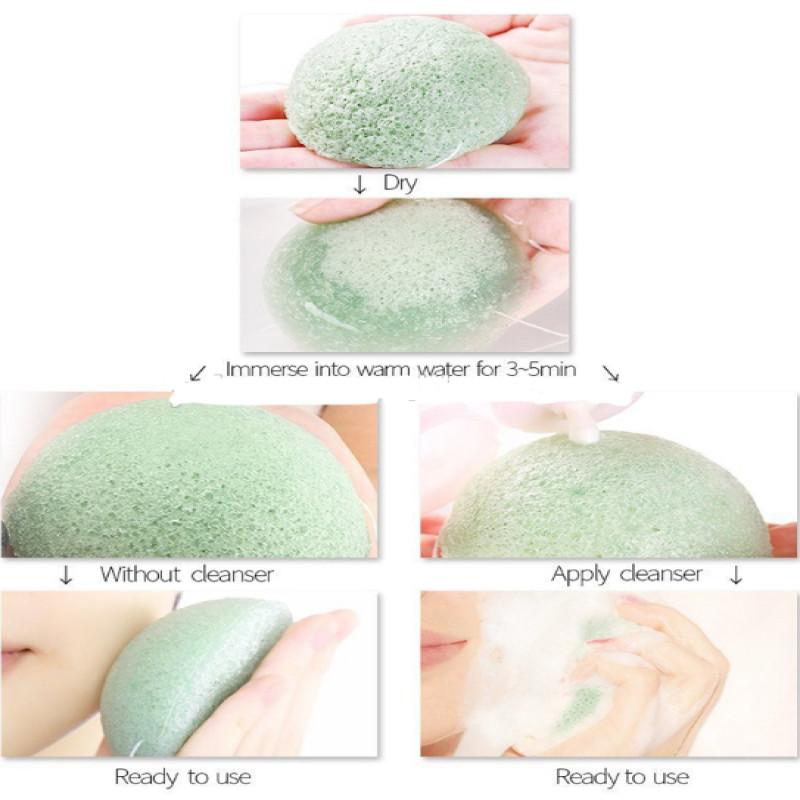 TEAR Shape Konjac Sponge face and Body White Lavender Cherry Blossom Aloe Vera Set for Baby Mothers